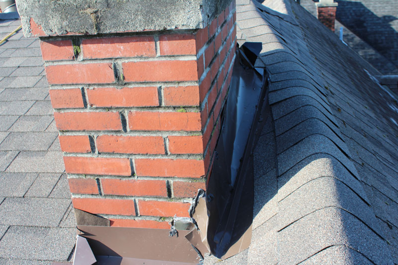 Flashing Installation - Before | Red Brick Chimney Services